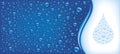 water drops on blue background with place for text Royalty Free Stock Photo