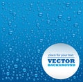 Many water drops on blue background with place for text Royalty Free Stock Photo