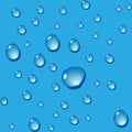 Water drops on a blue background. Vector EPS 10