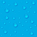Water drops on blue background. Vector