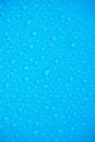 Water drops on blue background.