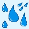 water drops of blue color for the design