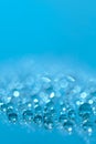 Water drops.Blue glitter shiny background. Defocused background water drops. Blurred bokeh background Royalty Free Stock Photo