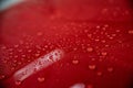 Water drops on car body. Hydrophobic effect Royalty Free Stock Photo