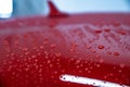 Water drops on car body. Hydrophobic effect Royalty Free Stock Photo