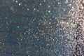Water drops on car rear window with heating stripes visible in the glass Royalty Free Stock Photo