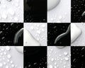 Water drops on chessboard