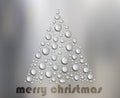 Water Drops Christmas Tree on White Glass