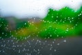 Water drops on a cobweb close-up on a blurred background. Beautiful abstract background. rainy cloudy cold weather