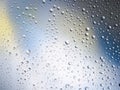 Water drops color background rain glass space rainbow. Royalty Free Stock Photo