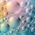 Water drops on colorful background. Abstract macro shot of oil bubbles. Royalty Free Stock Photo