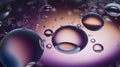 Water drops on colorful background. Abstract macro shot of oil or water bubbles. Royalty Free Stock Photo