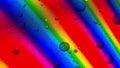 Water drops cover rainbow LCD screen, macro shot Royalty Free Stock Photo