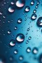 Water drops on dark blue color vertical background