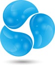 Water drops, drops in blue, logo Royalty Free Stock Photo