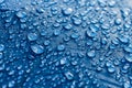 Water drops pattern over a waterproof cloth. Royalty Free Stock Photo