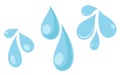 Water drops. Flat vector rain droplets. Rainy weather concept