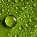 Water drops on fresh green leaf Royalty Free Stock Photo