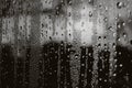 water drops on glass. Black and white water background. Royalty Free Stock Photo