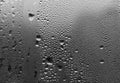 Water drops on the glass, black and white. Abstract background. Royalty Free Stock Photo