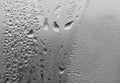 Water drops on the glass. Raindrops on the window. Close-up. Rainy day