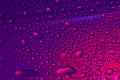 Water drops on glass. Purple beautiful abstract background. Macro Royalty Free Stock Photo