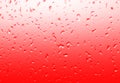 Water drops on glass with red back light. Colorful texture of wat Royalty Free Stock Photo