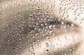 Water drops on glass surface. Droplets texture on the window Royalty Free Stock Photo