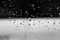 Water drops on glass texture abstract black dark background, Selective focus Royalty Free Stock Photo