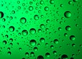 Water drops on ÃÂ° green background