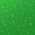 Water drops on green. Environemnt friendly background