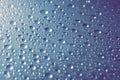 Water drops on grey blue steel background texture Royalty Free Stock Photo