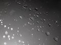 Water drops on grey surface. Black and white colours