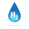 Water drops H2O shaped on blue background. vector illustration Royalty Free Stock Photo