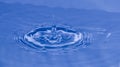 Water drops hits on water surface creates water waves