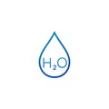 Water drops icon. Blue Liquid water symbol illustration. Outline waterdrop. Stock vector illustration isolated on white background Royalty Free Stock Photo