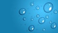 Water Drops Illustration With Reflection On Blue Background Royalty Free Stock Photo