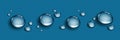 Water drops isolated on transparent background. Rain droplets at window glass. Realistic dew, condensation from shower Royalty Free Stock Photo