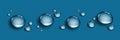 Water drops isolated on transparent background. Rain droplets at window glass. Realistic dew, condensation from shower steam or Royalty Free Stock Photo