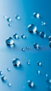 Water drops on light blue background, top view Royalty Free Stock Photo