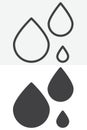 Water drops line and solid vector icon set in different style Royalty Free Stock Photo