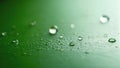 Water Drops Macro Of On Green Surface Royalty Free Stock Photo