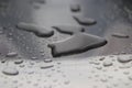 Water drops on the metal surface. Royalty Free Stock Photo