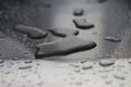 Water drops on the metal surface. Royalty Free Stock Photo