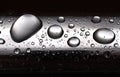 Water drops on metal tube