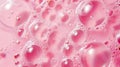 Water drops on pink background, scatter spherical aqua bubbles, wet liquid texture. Realistic modern illustration for Royalty Free Stock Photo