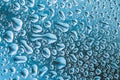 Water Drops Rain Blue Glass Background Royalty Free Stock Photo