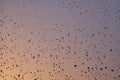 Water drops from rain on glass. Splashing wet