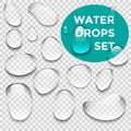 Water drops realistic set Royalty Free Stock Photo