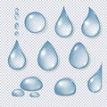Water drops realistic set Royalty Free Stock Photo